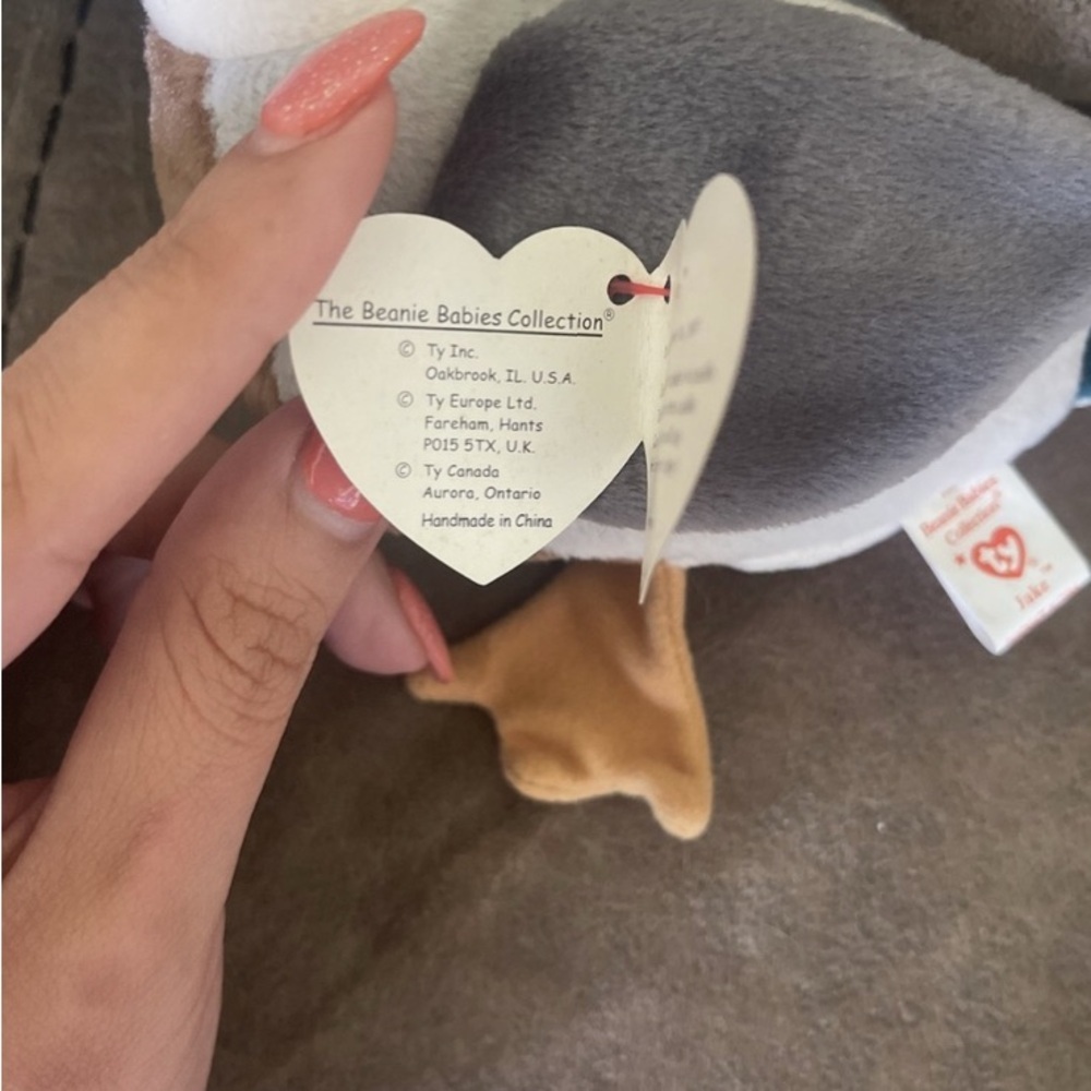 Collectors item:Ty Beanie Jake the Mallard Drake Duck Rare Ed. Red Tag w Errors. - Picture 3 of 5